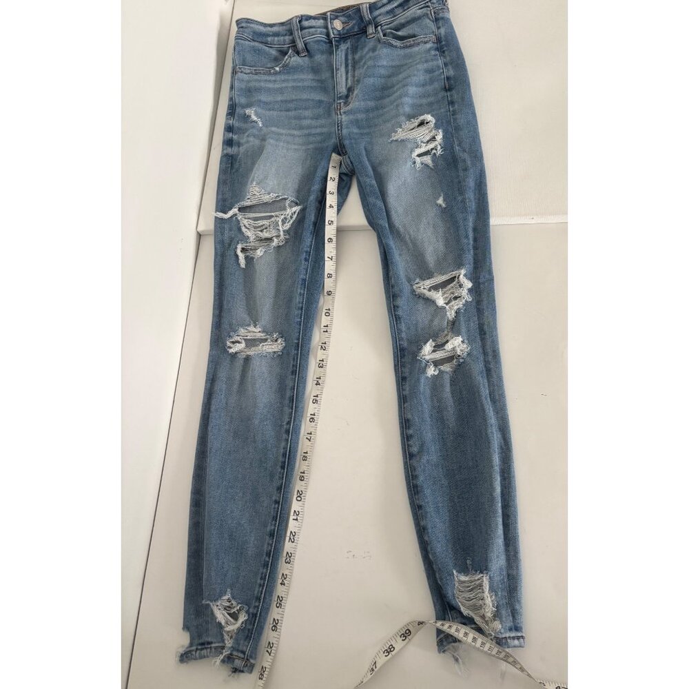 AE Jeggings 8 Next Level Stretch Distressed High Rise Festival Grunge Streetwear - Picture 9 of 16